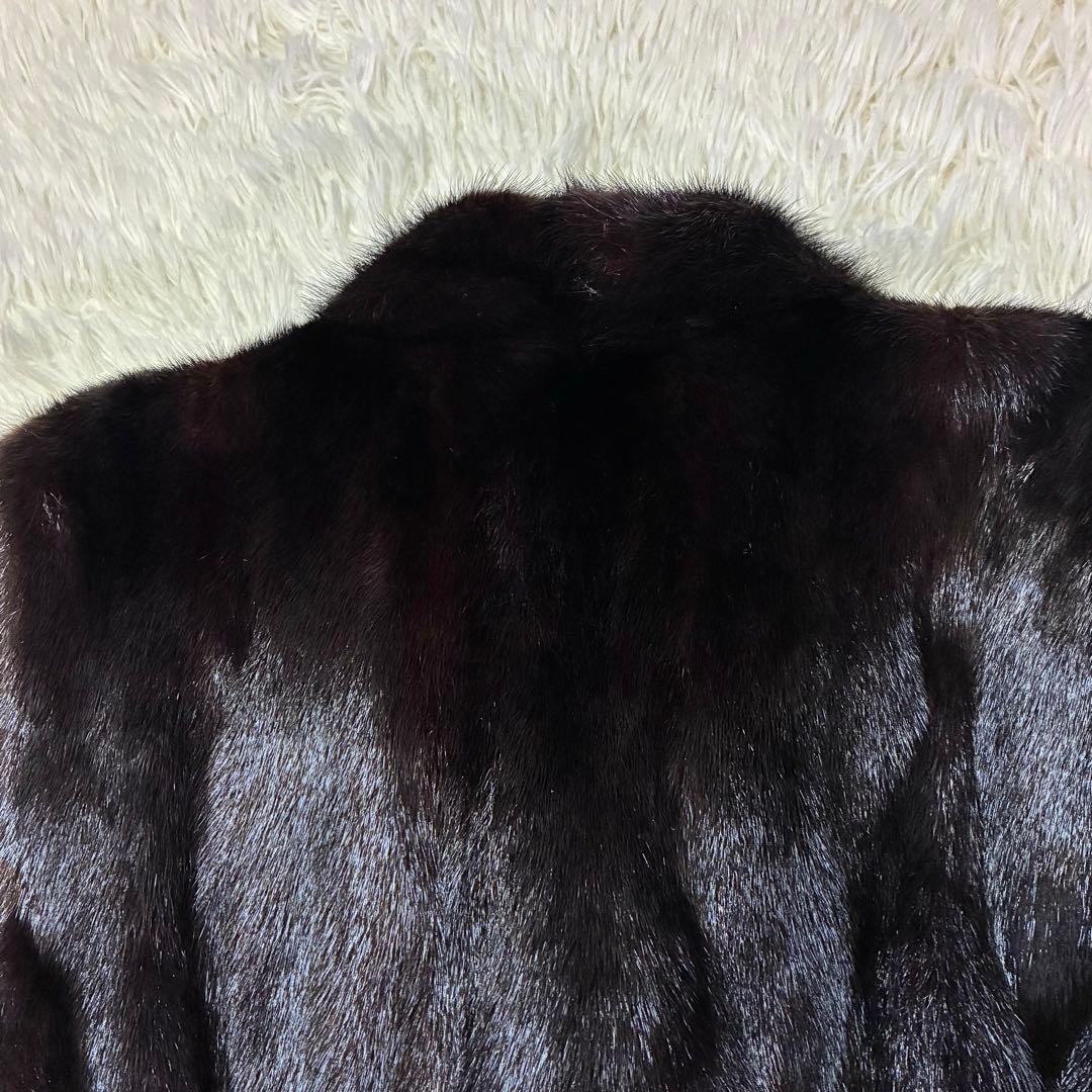 美品 SAGA MINK 毛皮 ゴールドタグ 金タグ ダークブラウン 11