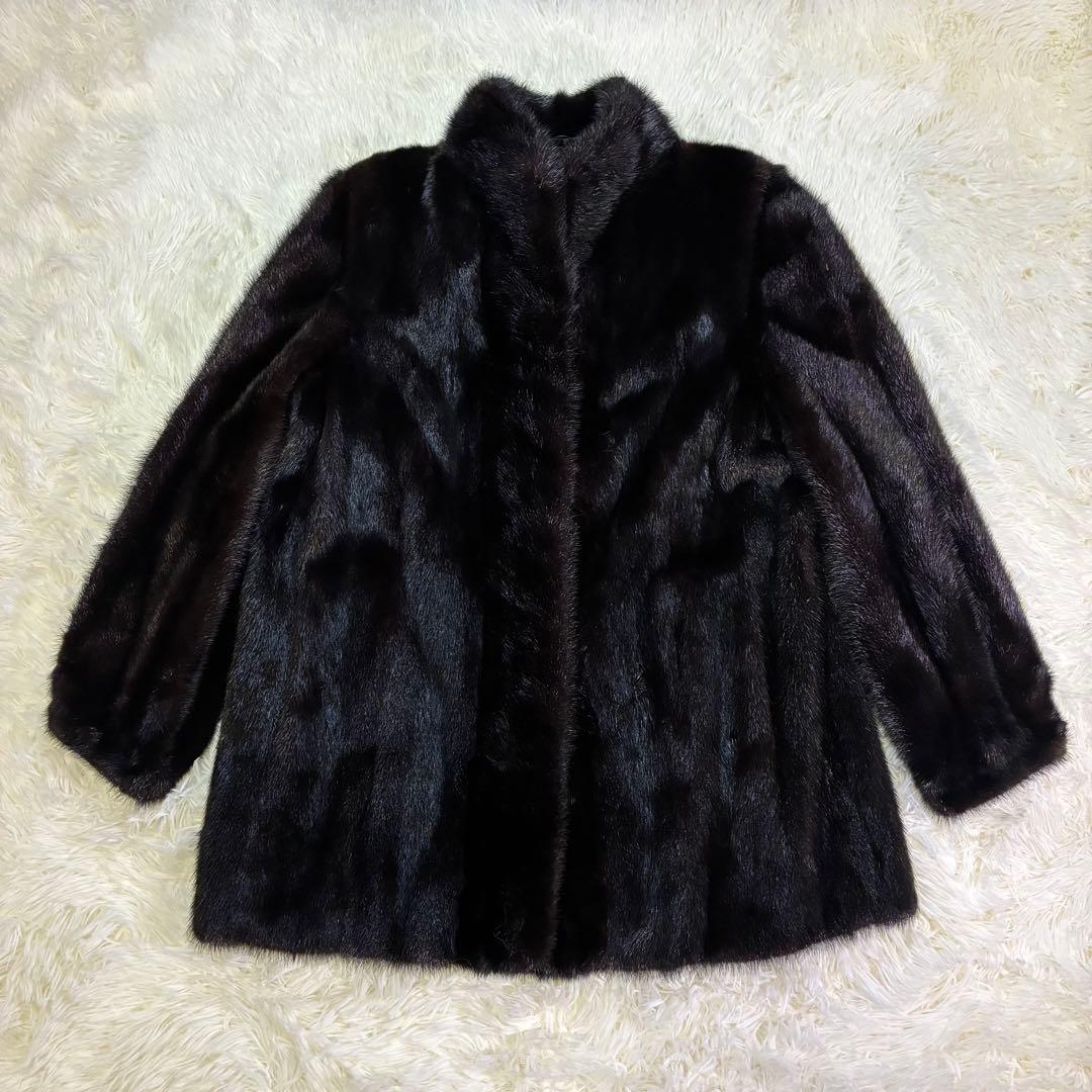 美品 SAGA MINK 毛皮 ゴールドタグ 金タグ ダークブラウン 11