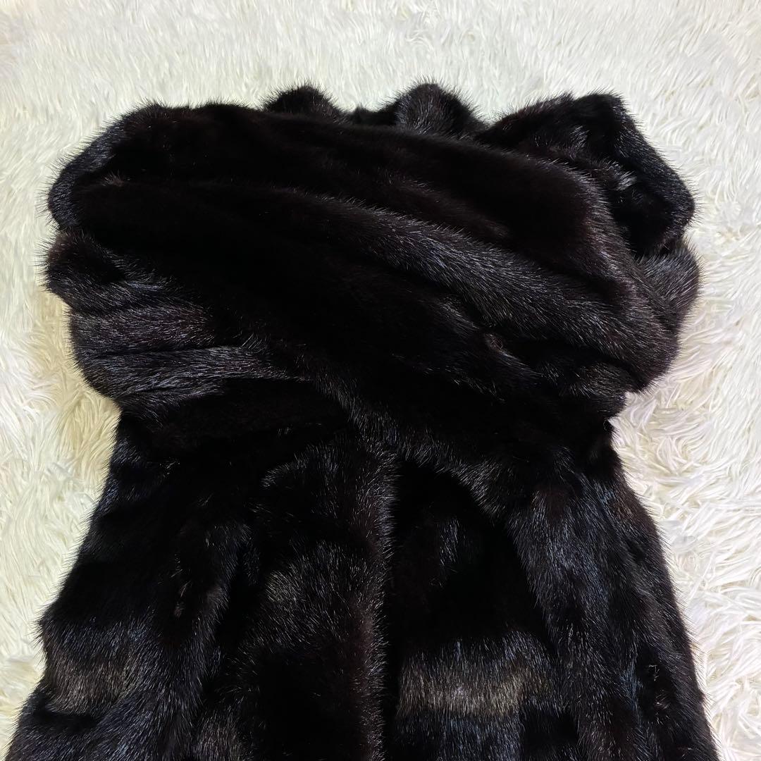 美品 SAGA MINK 毛皮 ゴールドタグ 金タグ ダークブラウン 11