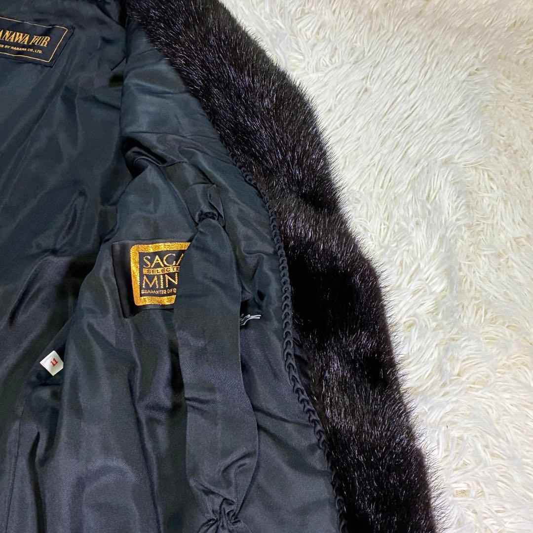 美品 SAGA MINK 毛皮 ゴールドタグ 金タグ ダークブラウン 11