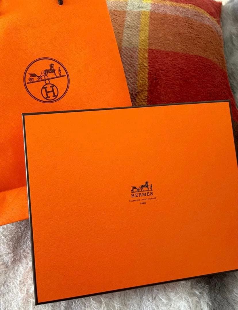 HERMES Cashmere Scarf マフラー カシミヤ 袋,箱付