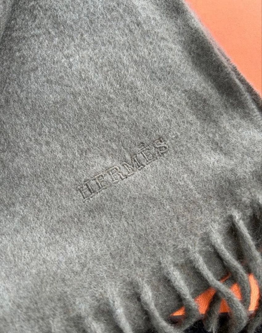 HERMES Cashmere Scarf マフラー カシミヤ 袋,箱付