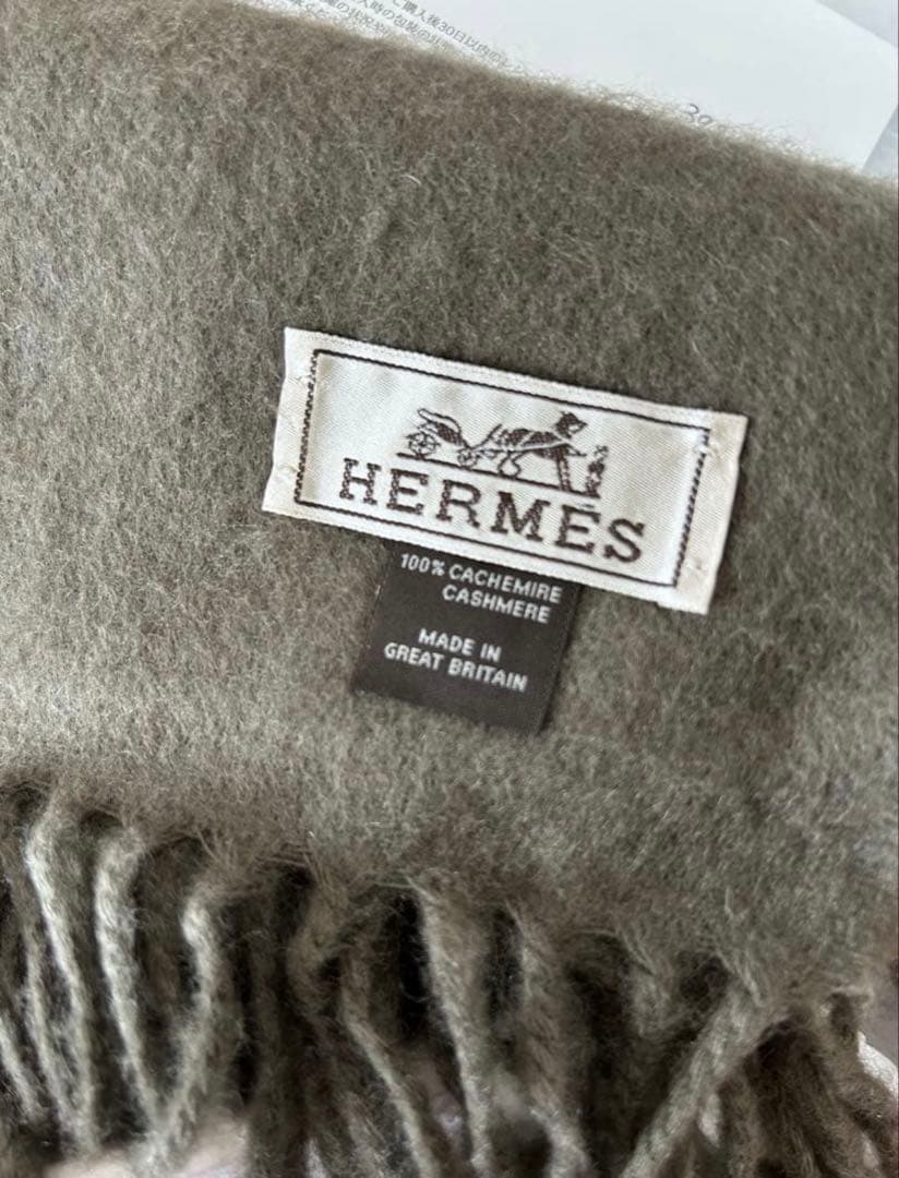HERMES Cashmere Scarf マフラー カシミヤ 袋,箱付
