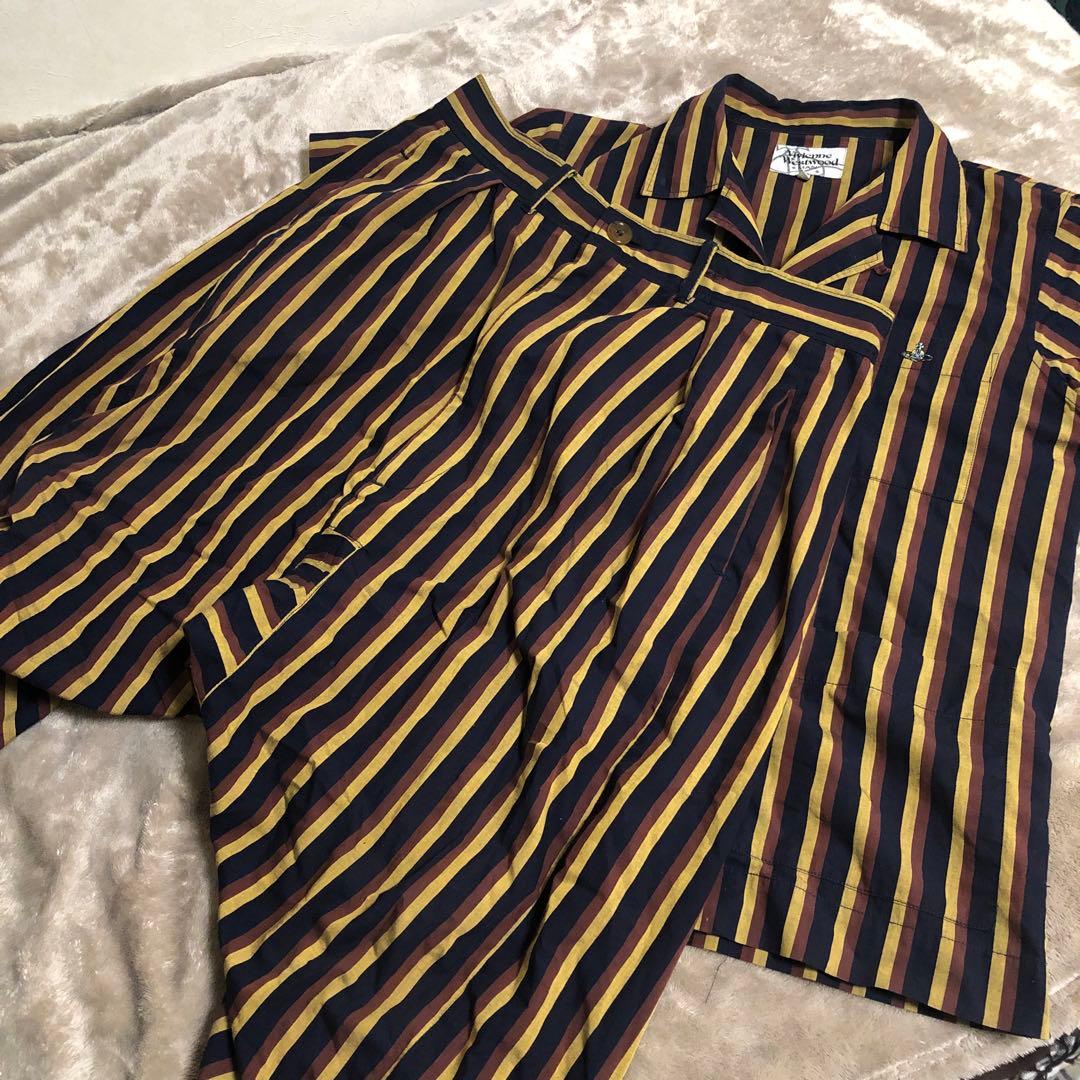 ヴィヴィアンウエストウッドマン　セットアップ　シャツ　サルエルパンツ　美品