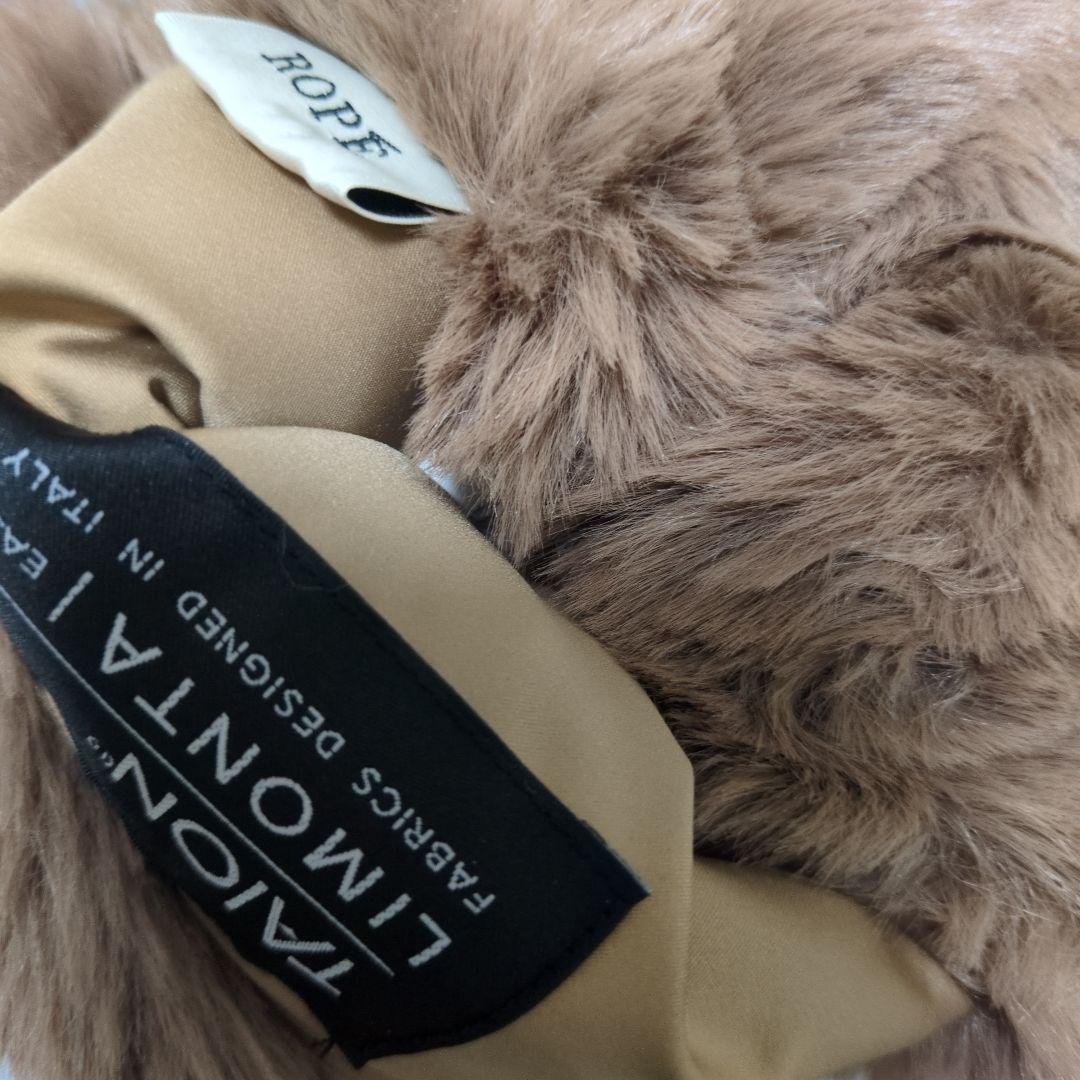 上*ん様 ロペ タイオン リモンタ フェイクファー ダウン マフラー キャメル