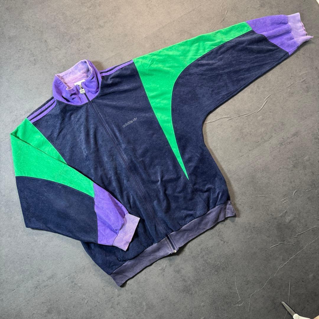 80s adidas Ventex製 ベロア トラックジャケット ジャージ 古着