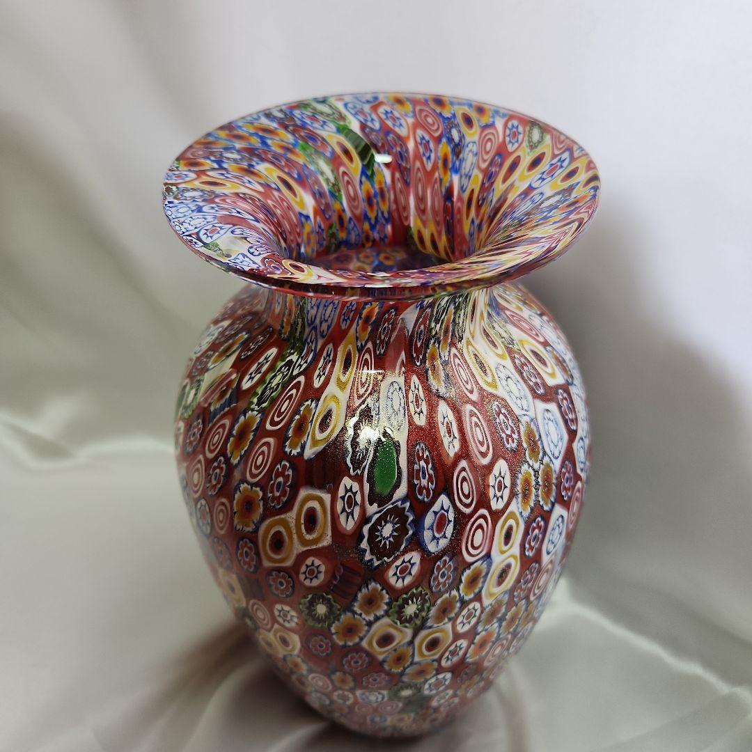 専用です ネチアンガラス ミルフィオリ 金彩 大型 花びん ムラーノグラス