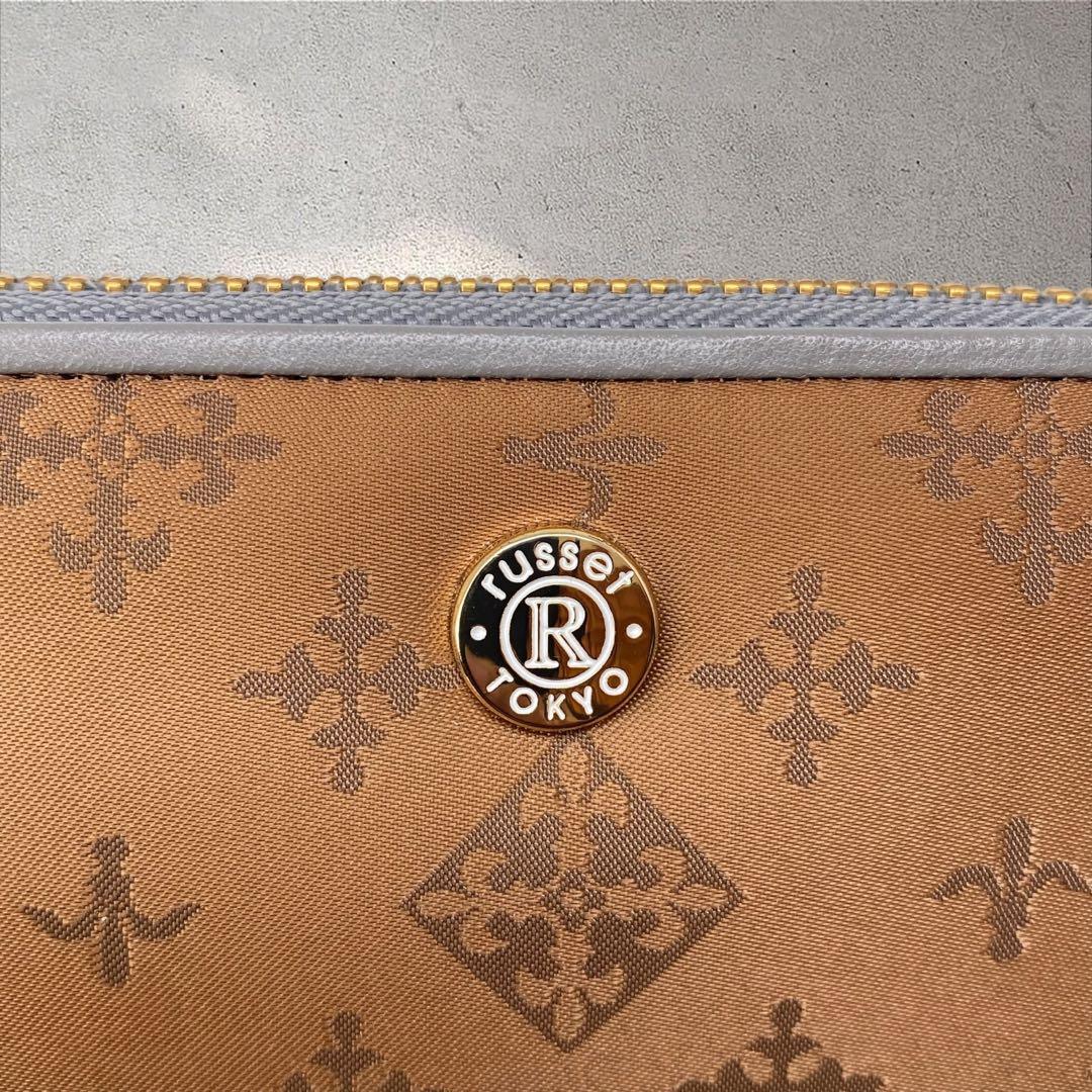 未使用 russet 長財布 ラウンドジップウォレット ブラウン グレー 茶