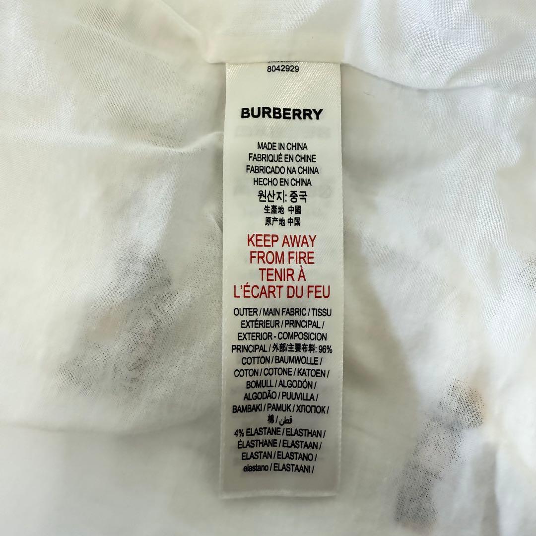 BURBERRY バーバリー ワンピース 116cm チェック 刺繍 ホワイト