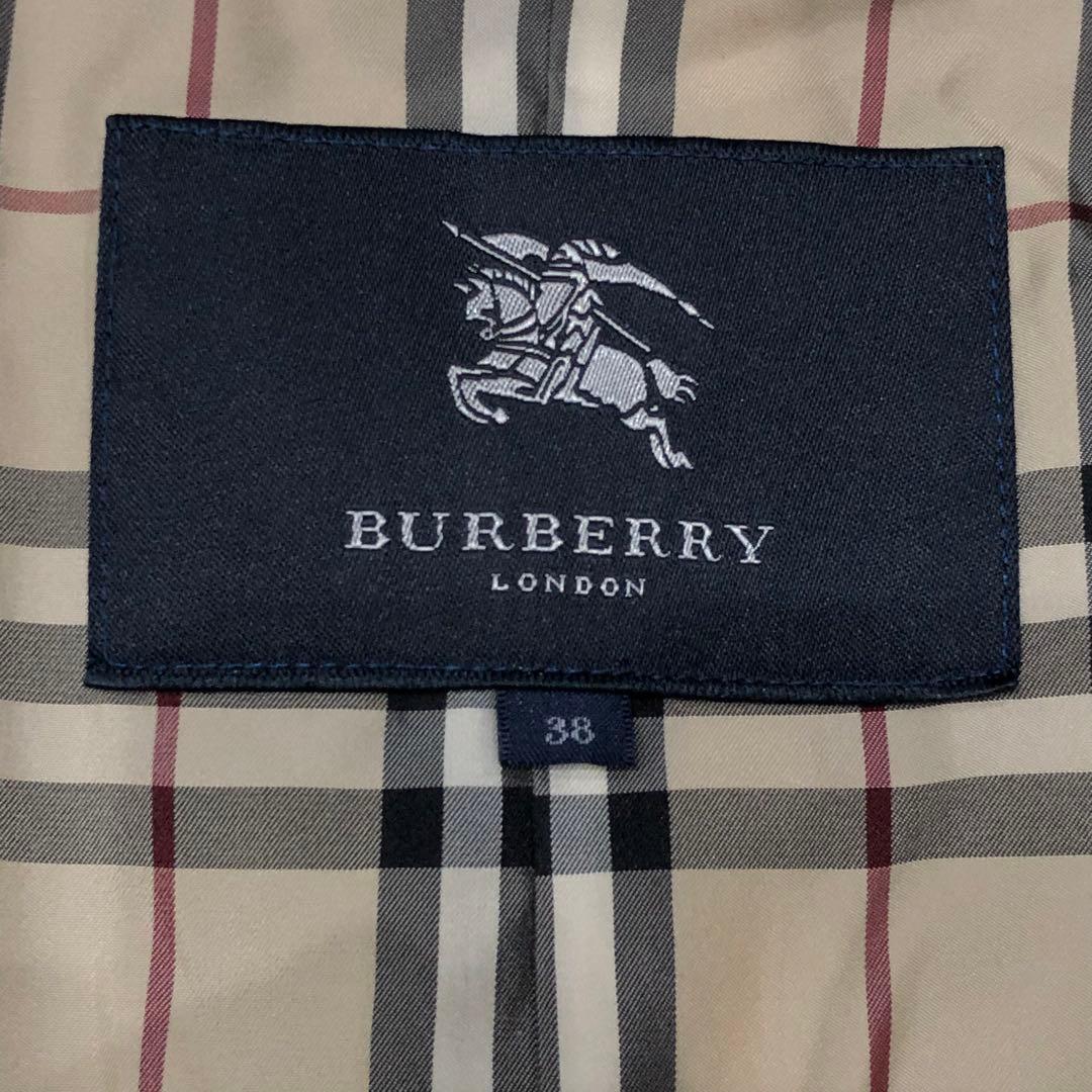 美品✨バーバリー　ラムレザー トレンチコート ブラック ノバチェック裏地 38
