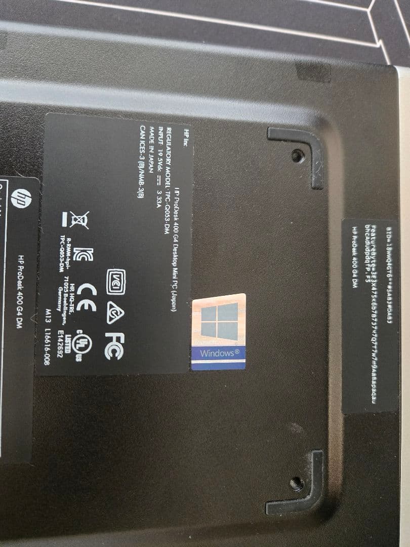 ミニPC HP ProDesk 400 G4 Mini PC 16/512GB