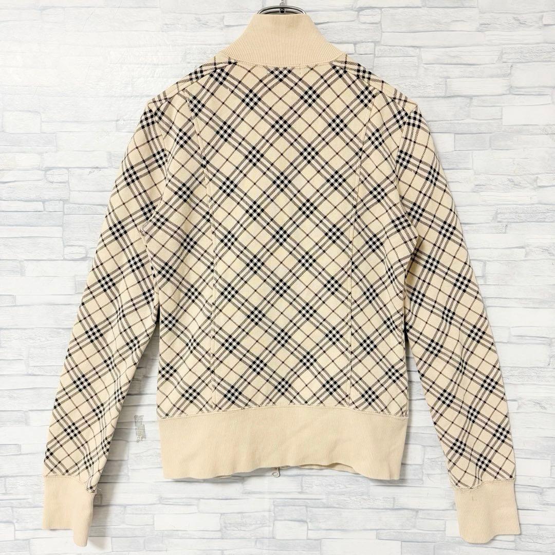 バーバリーブルーレーベル ノバチェック ジャケット 袖刺繍ロゴ ダブルジップ38