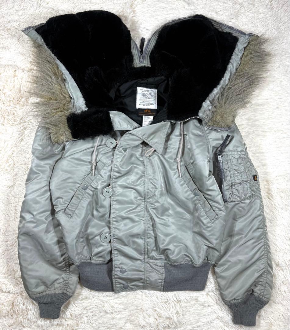 90s ALPHA N-2B フライトジャケット シルバー アメリカ製