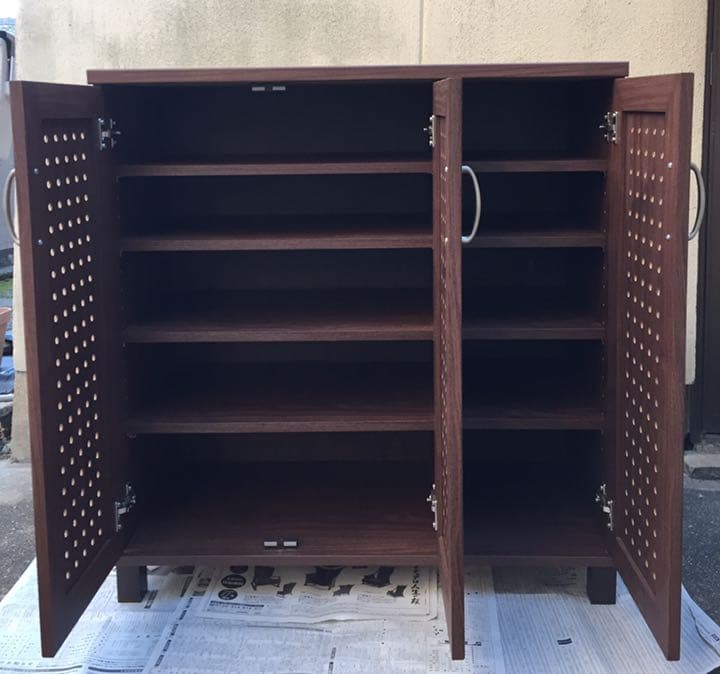 送料込 玄関収納 靴箱 お洒落木目調