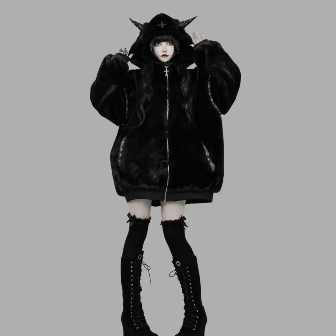 【ほぼ新品】Dimmoire BABY DEVIL ファーパーカー【Black】