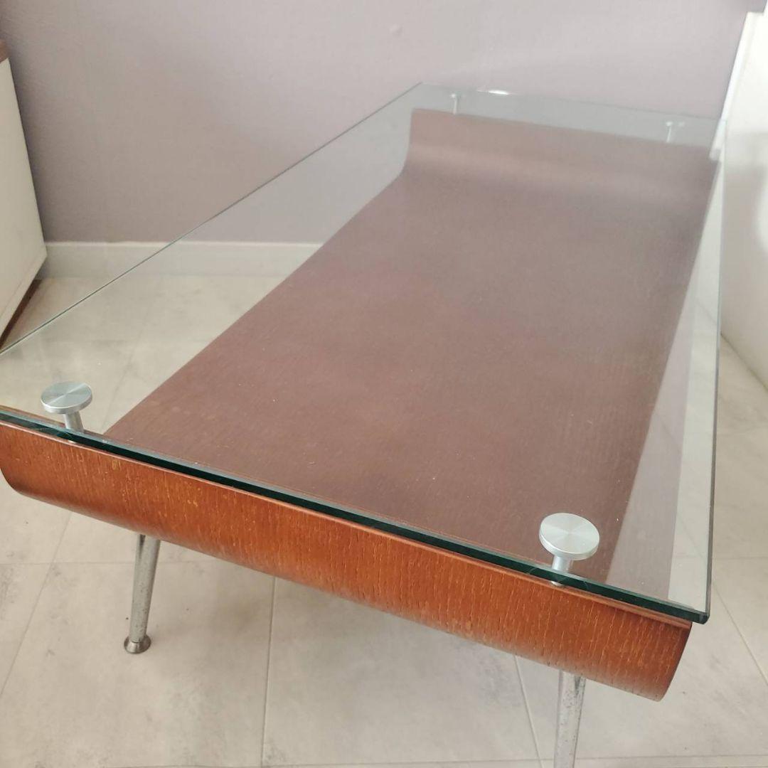 東谷 ミッドセンチュリー センターテーブル 曲げ木 ガラステーブル ブラウン