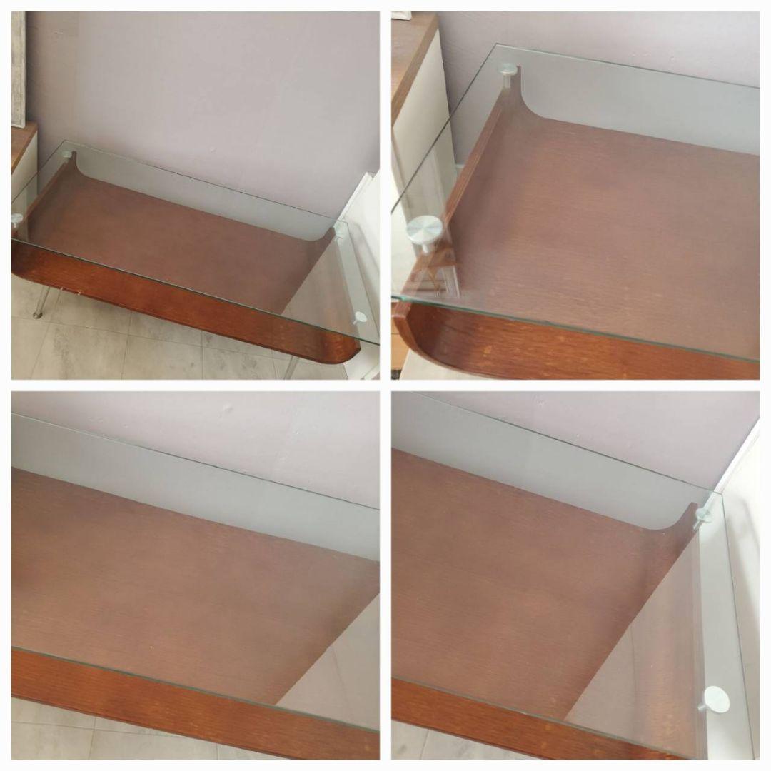 東谷 ミッドセンチュリー センターテーブル 曲げ木 ガラステーブル ブラウン