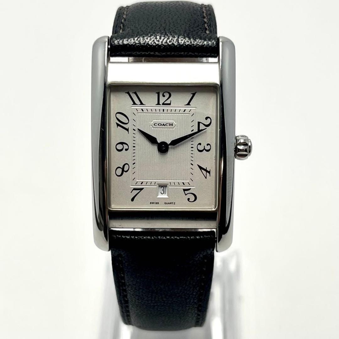 美品 COACH コーチ W502B クォーツ 腕時計 スクエア 動作良好