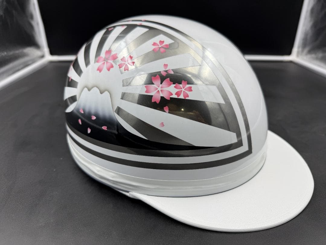 コルク半　カスタム　富士日章　三つボタン　ホワイトメタル塗装　桜　高級クリヤ