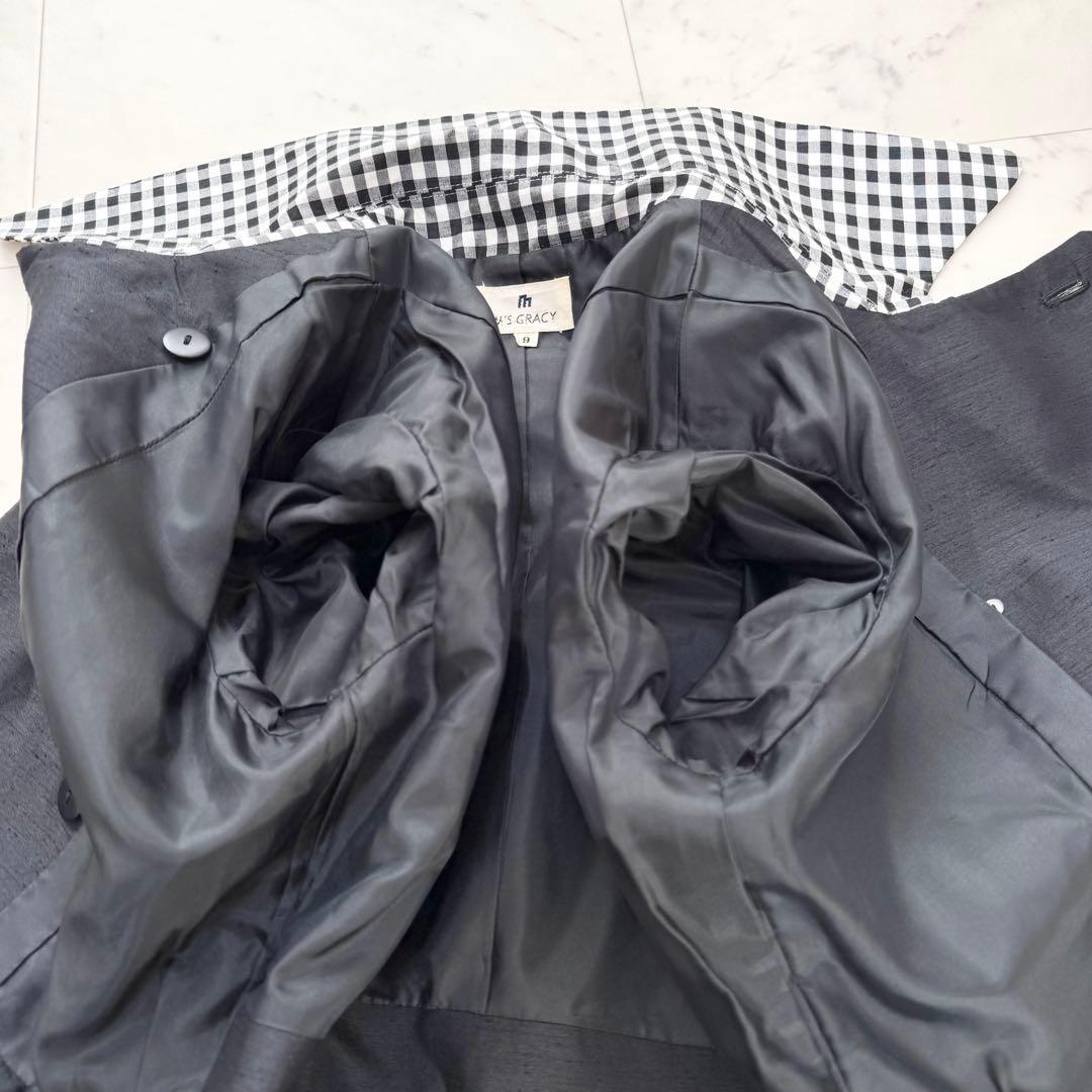 【美品】M'S GRACY エムズクレイシー トレンチ ギンガムチェック フレア