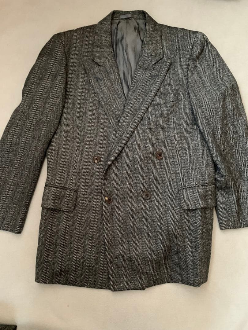 Burberry‘s ヘリンボーン　ダブル　セットアップ　ネームあり　Lサイズ