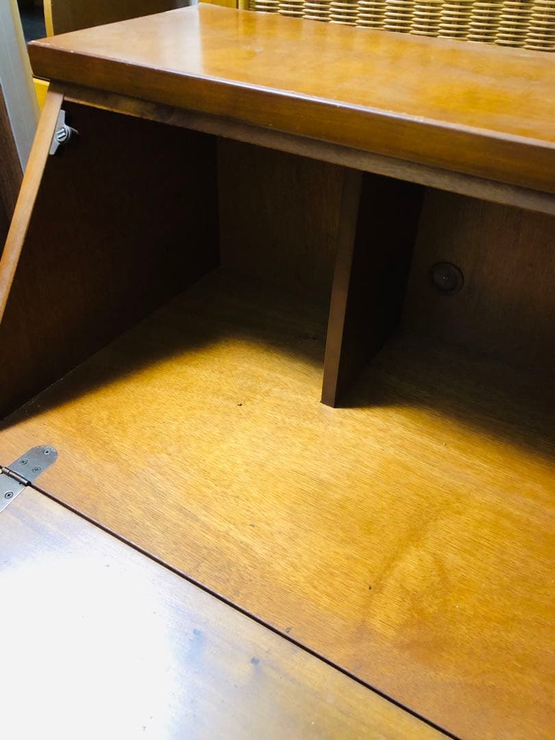 大雪木工　アンティーク　ライティングビューロー　木製　キャビネット　サイドボード