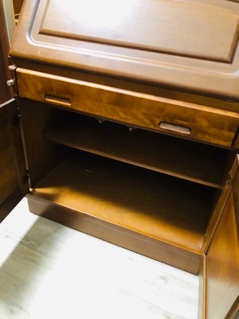 大雪木工　アンティーク　ライティングビューロー　木製　キャビネット　サイドボード