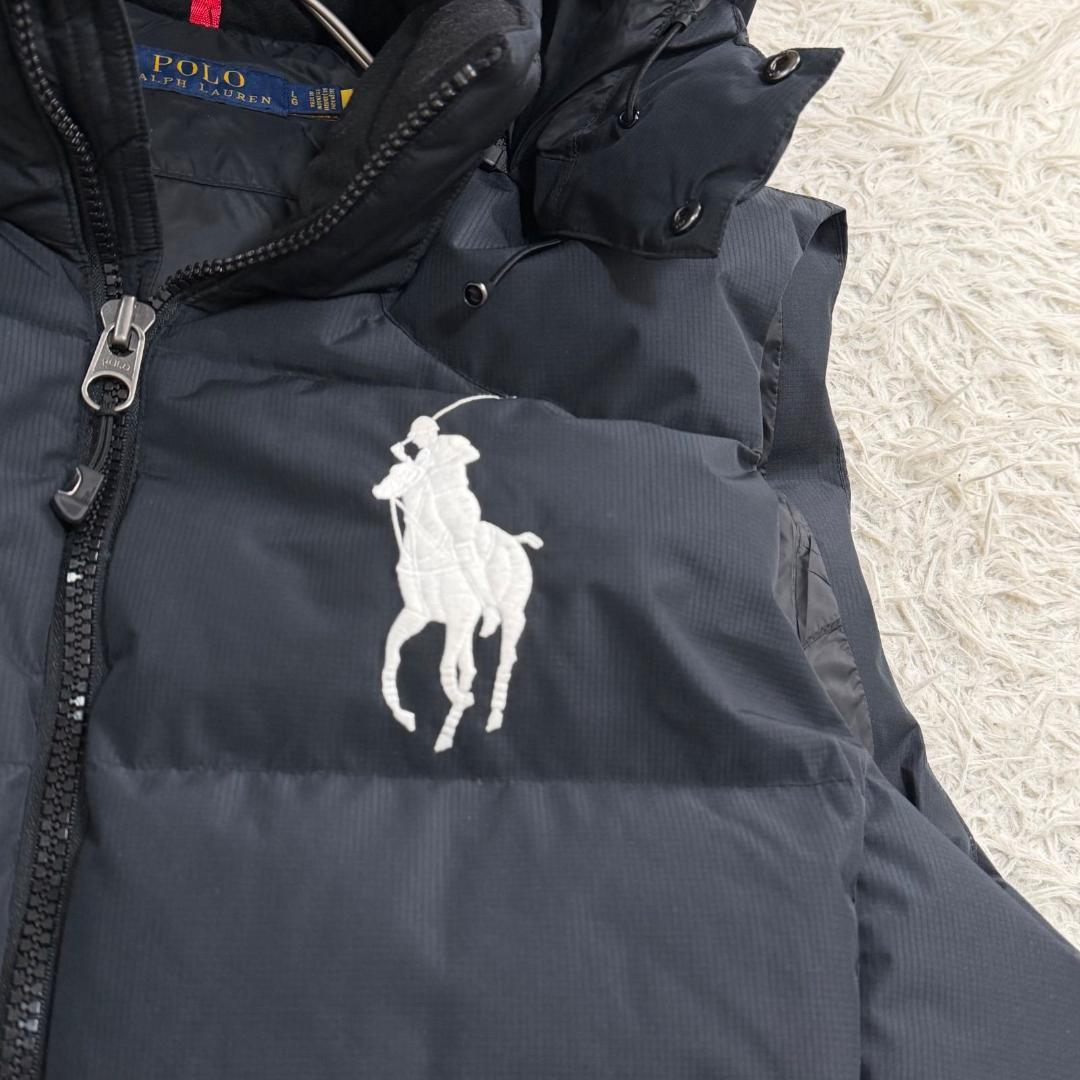 17093✨ポロラルフローレン L ビッグポニー ドローコード ダウンベスト 黒
