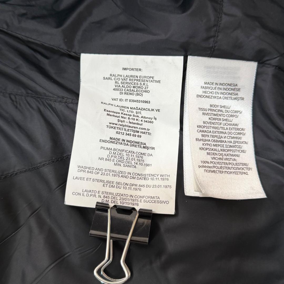 17093✨ポロラルフローレン L ビッグポニー ドローコード ダウンベスト 黒