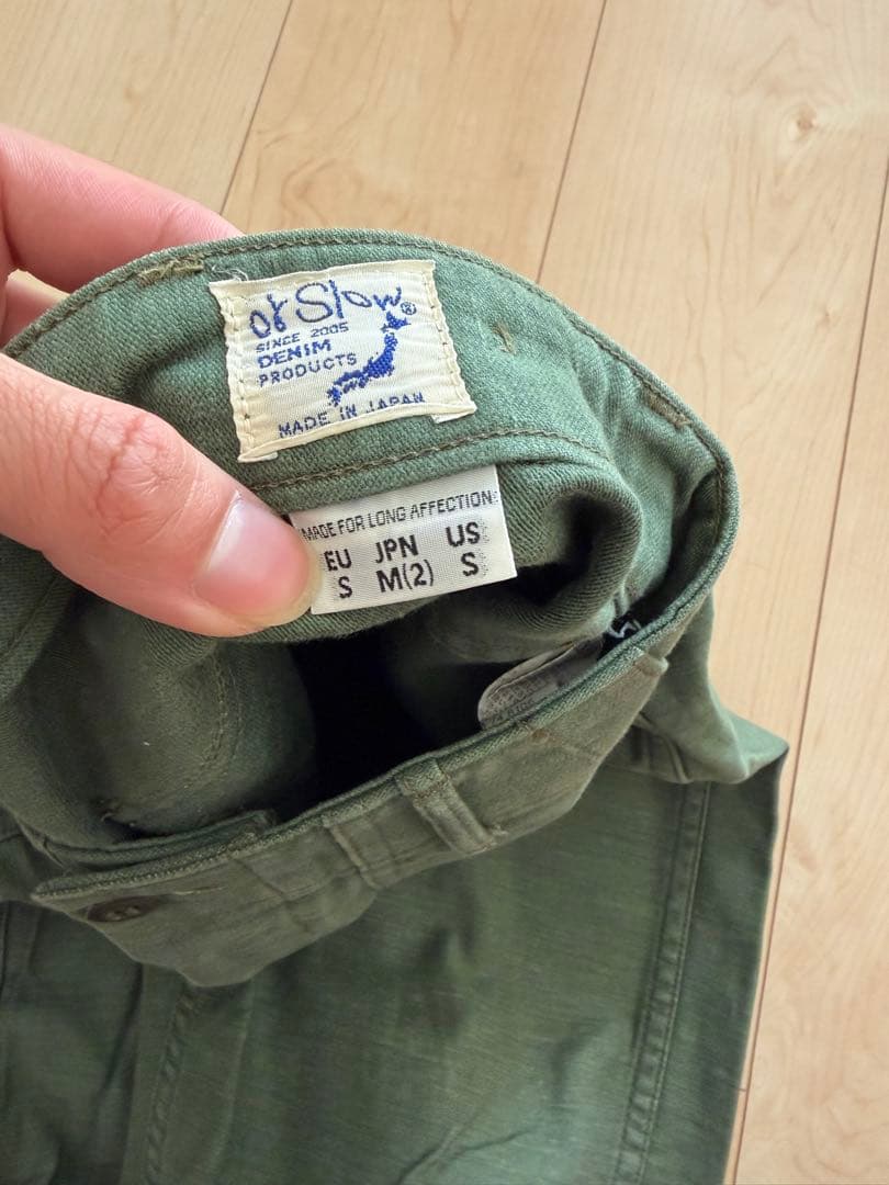 オアスロウ　orSlow ファティーグパンツ オリーブ　サイズM