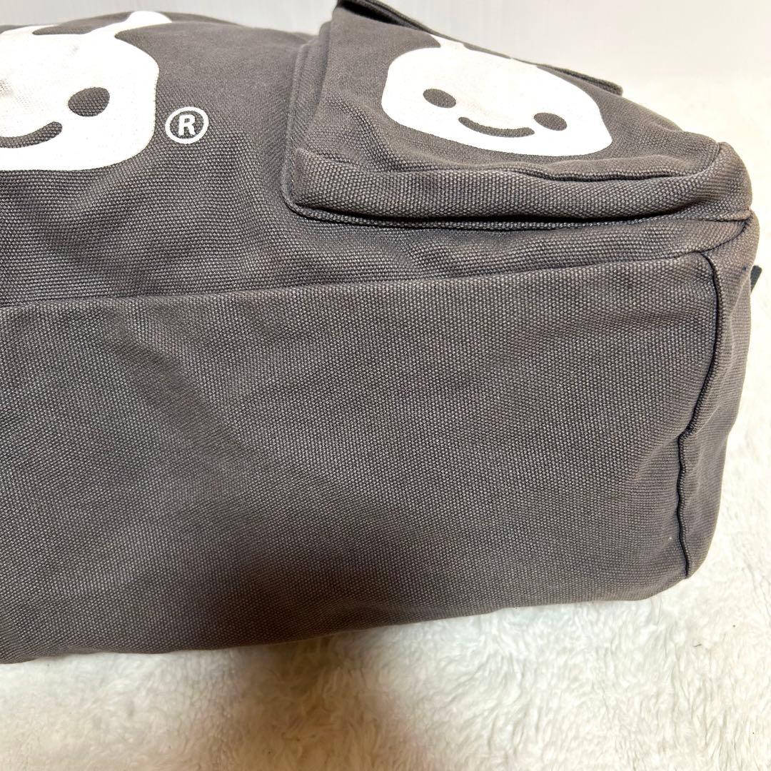 【完売品】CUNE キャンバスショルダーバッグ うさぎいっぱい ポケット多数