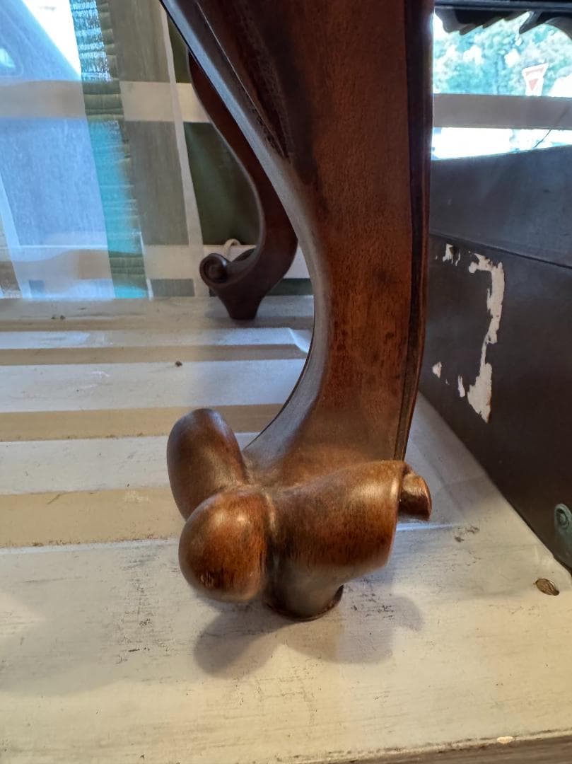 猫脚センターテーブル　英国アンティーク　両サイド引出し付 ビクトリア様式