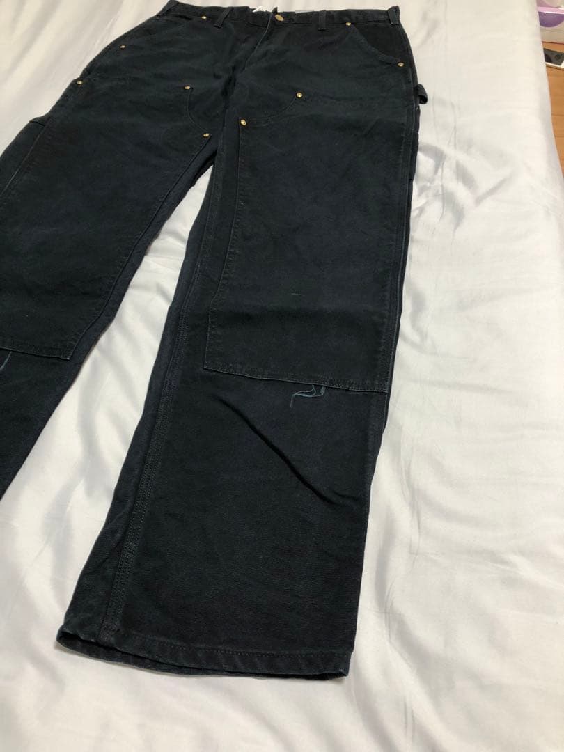 雰囲気○ 34x32 carhartt ダブルニーペインターパンツ ブラック