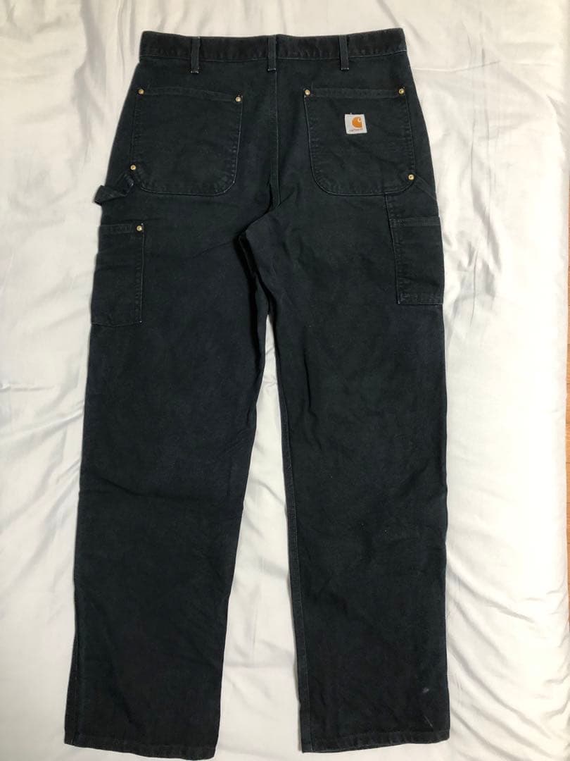 雰囲気○ 34x32 carhartt ダブルニーペインターパンツ ブラック
