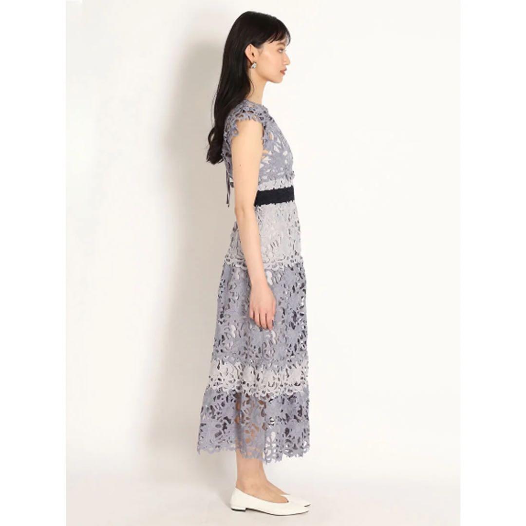 SNIDEL カラーブロッキングレースワンピース