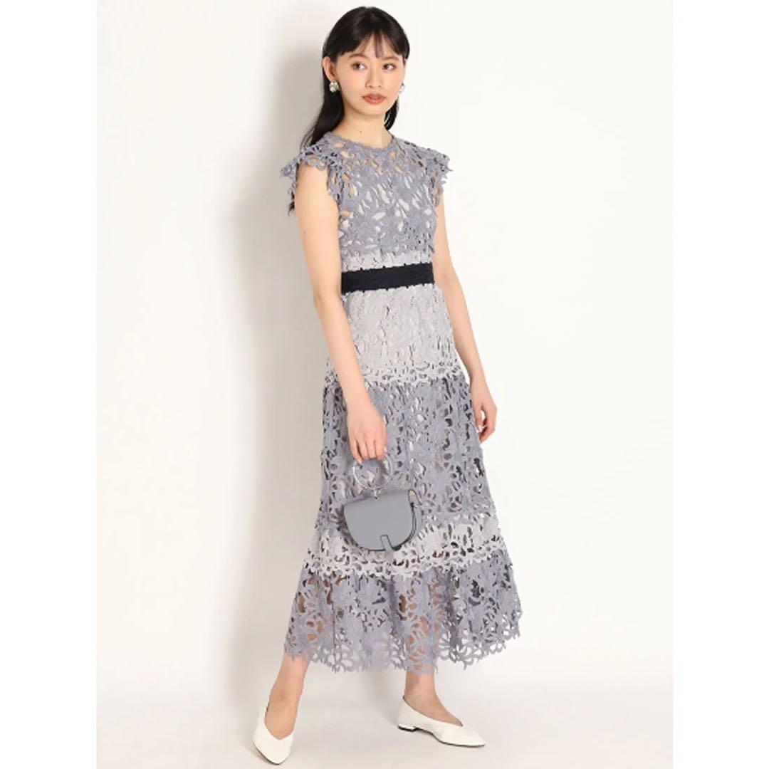 SNIDEL カラーブロッキングレースワンピース