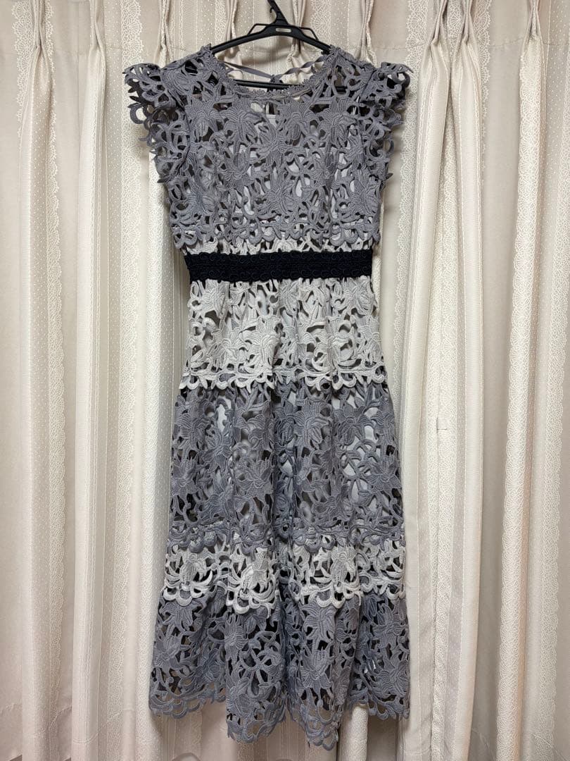 SNIDEL カラーブロッキングレースワンピース