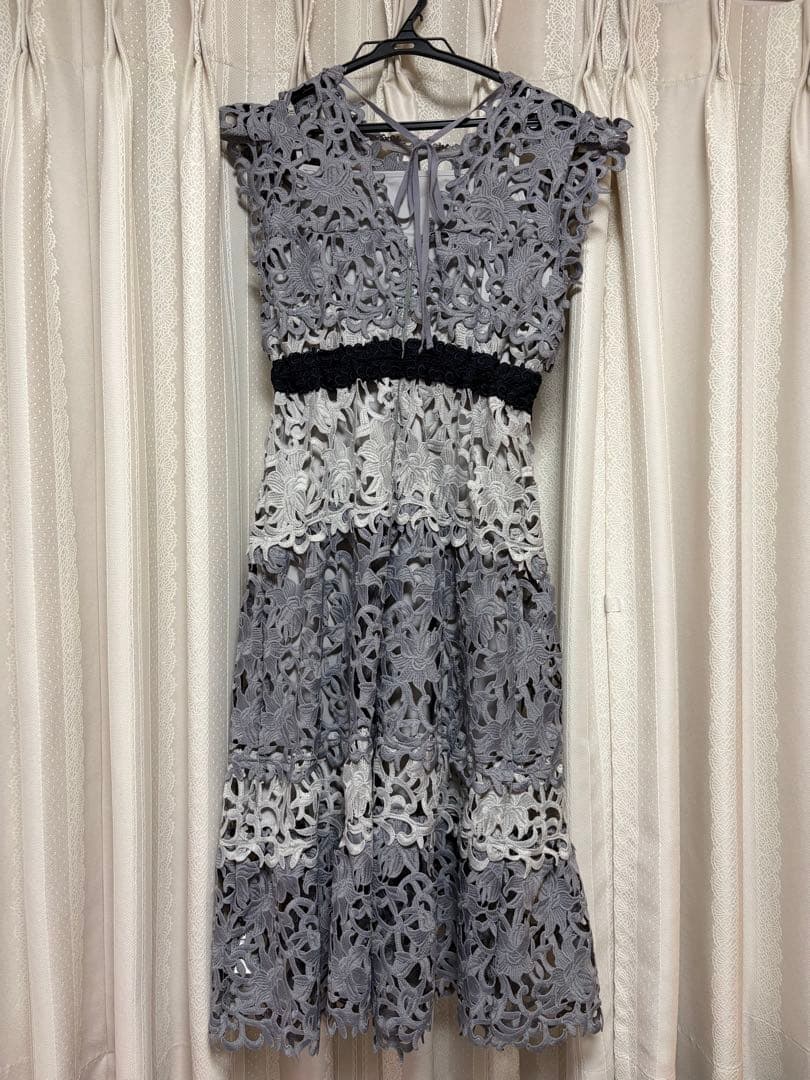 SNIDEL カラーブロッキングレースワンピース