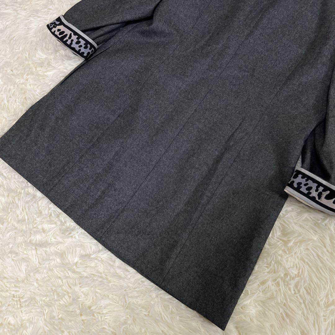 美品✨大きいサイズ　XL レオナール　チェスターコート　ダークグレー　カシミヤ