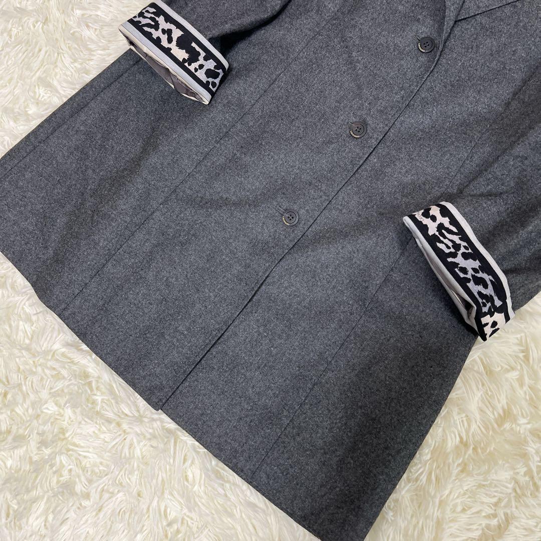 美品✨大きいサイズ　XL レオナール　チェスターコート　ダークグレー　カシミヤ