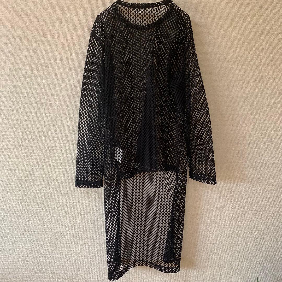 コムデギャルソンオムプリュス　カットソー　メッシュ　黒　L