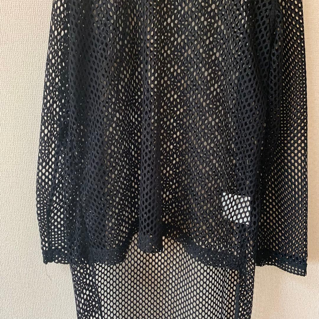 コムデギャルソンオムプリュス　カットソー　メッシュ　黒　L