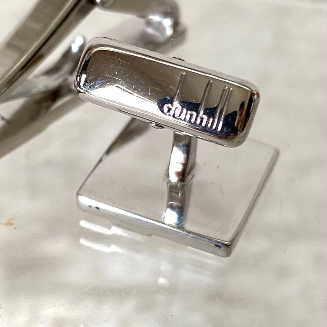 極美品【dunhill】幾何学模様 スクエア型 カフリンクス タイバーSV925