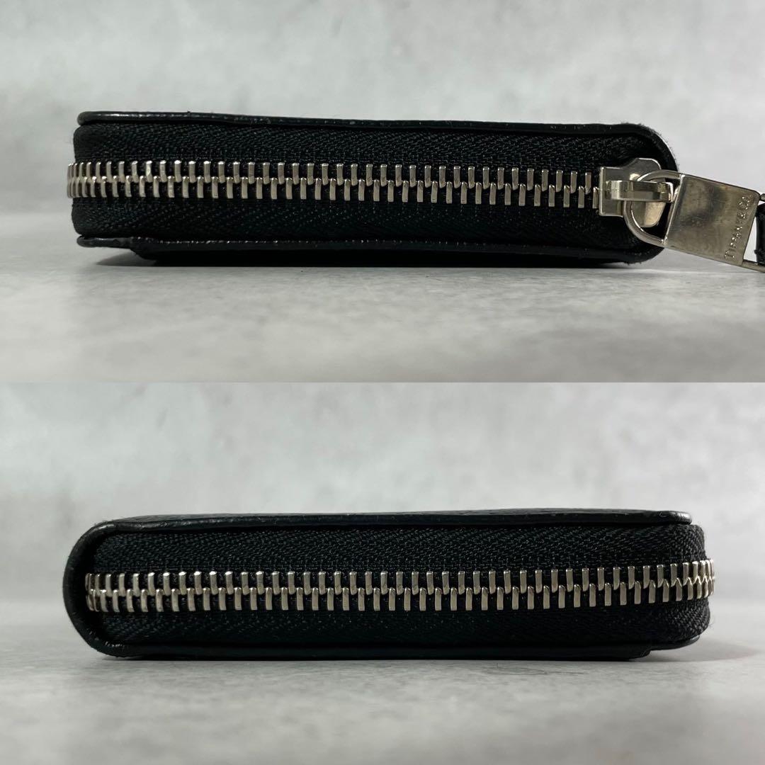 【美品】ティファニー 長財布 ロゴ 金具 オールレザー ティファニーブルー