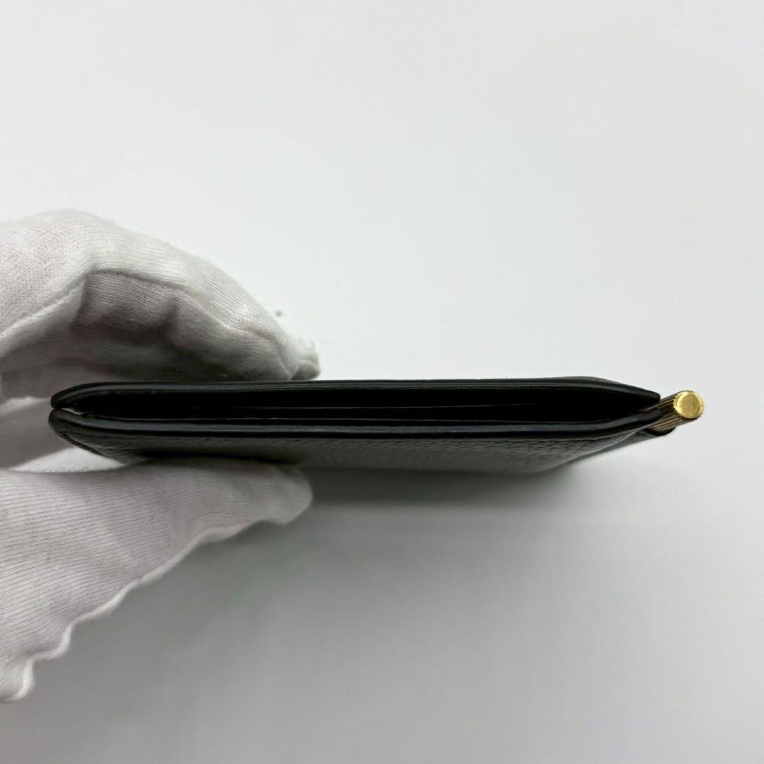 トムフォード マネークリップ シボ革 金文字ロゴ ゴールド金具 ブラック