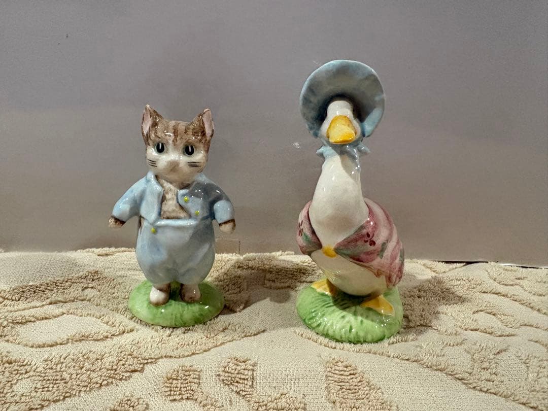 ロイヤルアルバート　ピーターラビット　置物　ジマイマ　トム　ミセスラビット