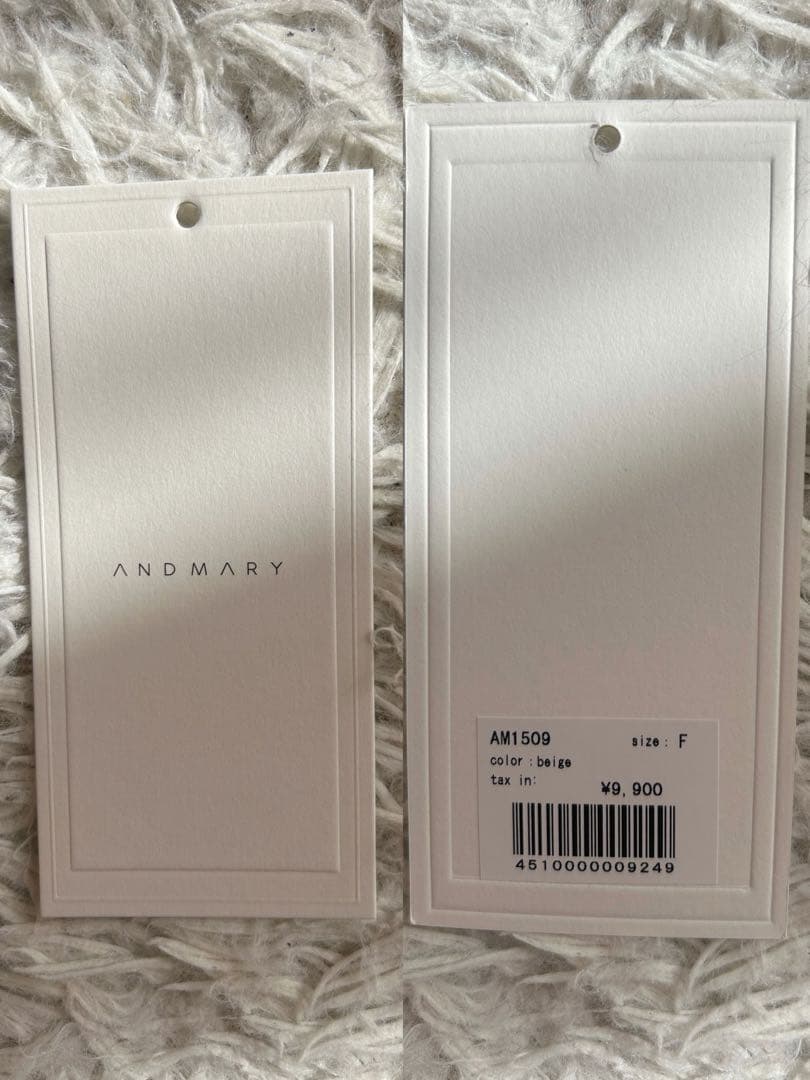 トップス andmary Ami ribbon check tops beige