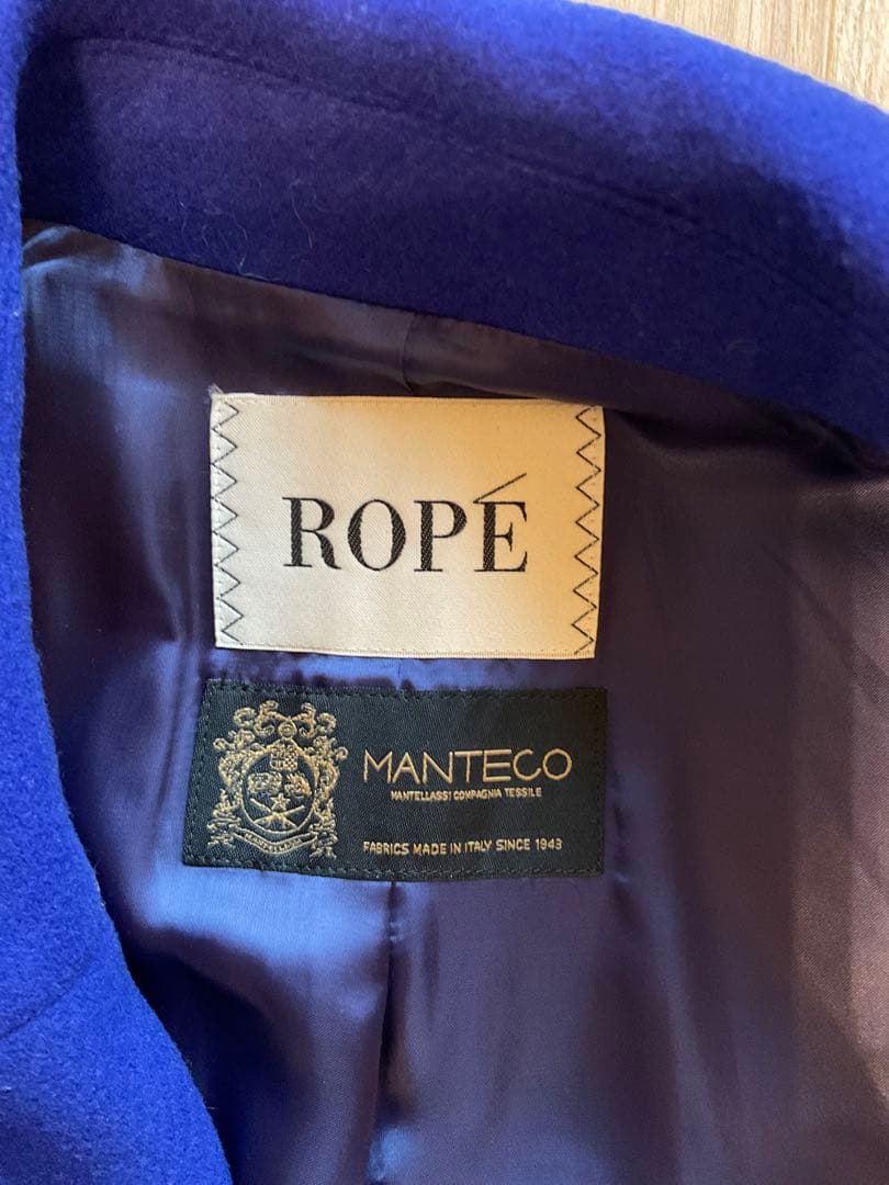 ROPE ロペ MANTECO ウール オーバーサイズ ロングコート ブルー36