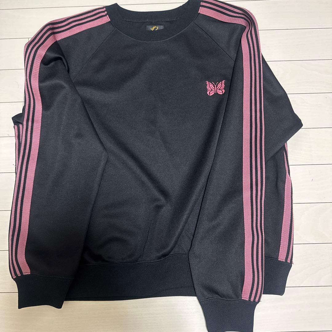 Needles 黒ピンク ストライプ トレーナー XS