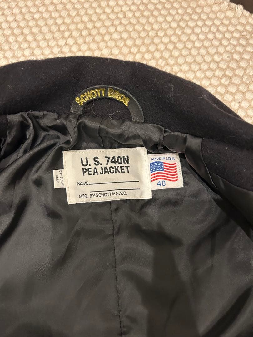 Schott 740N 40 Pコート ブラック